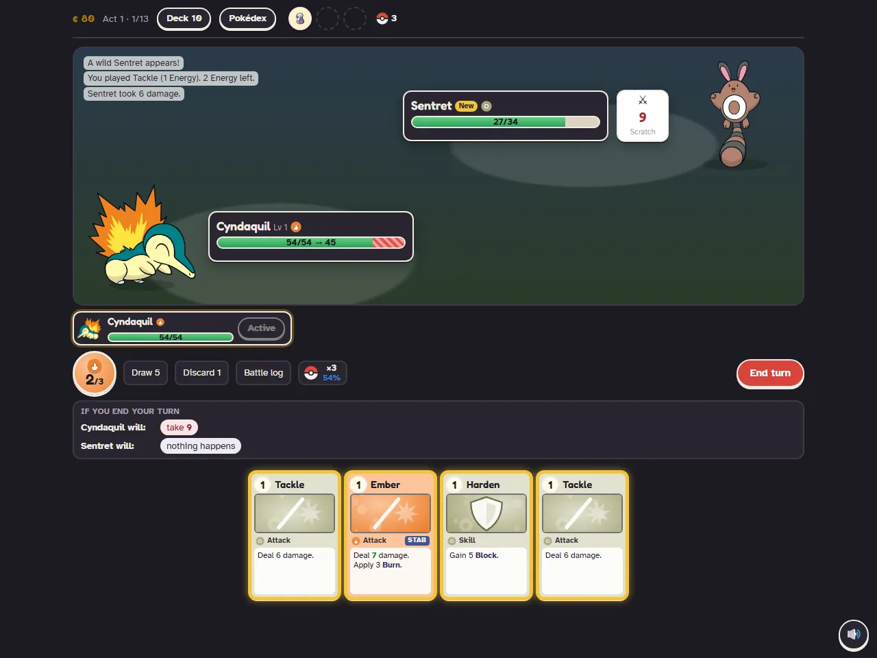 PokeSpire battle screenshot used as the play poster